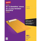 Staples Kraft Catalogue Envelopes with QuickStrip Closure - 10" x 13" - Brown - 100 Pack-Ideal for mailing catalogues, booklets, brochures and multi-page documents