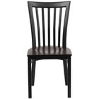 Flash Furniture HERCULES Series Black School House Back Metal Restaurant Chair - Walnut Wood Seat-Metal Chair