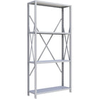 Metalware RK205 Boltless Shelving Unit, 4-Shelves, 36" x 12" x 76", Light Grey-Adjustable shelving system that provides high strength, yet economical storage capacity for your needs