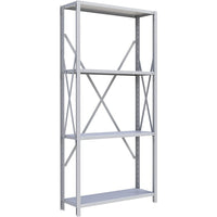 Metalware RK205 Boltless Shelving Unit, 4-Shelves, 36" x 12" x 76", Light Grey-Adjustable shelving system that provides high strength, yet economical storage capacity for your needs