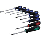 Gray Tools 9 Piece Assorted Heavy Duty Comfort Grip Screwdriver Set-Contains: Slotted .04 X 13/64" Tip (4" Blade Length), .05 X 1/4" Tip ( 6" Blade Length), .05 X 5/16" Tip (7" Blade Length) & .08 X 25/64" Tip (8" Blade Length), Phillips® #1 (3" Blade Length), #2 (4" Blade Length) & #3 (6" Blade Length) and Square Recess #1 (4" Blade Length) & #2 (4" Blade Length).