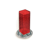 Azar Displays 12" x 4" x 4" 4-Sided Revolving Pegboard Counter Display, Red (700220-RED)-Interlocking four-sided pegboard tower and stands on 9" diameter revolving clear plastic base