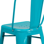 Flash Furniture 24" High Crystal Teal-Blue Metal Indoor-Outdoor Counter Height Stool with Back-Seat Size: 14''W x 14''D