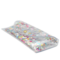Gry Mattr Kids Eyeglasses Case - Multi Sequins   -Shiny light gold button Fastener