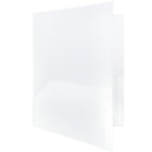 JAM Paper Plastic 2-Pocket POP Folders, Clear, 6 Pack-6/pack