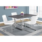 Monarch Specialties 1120 Dining Table - 36"X 60"/Grey/Chrome Metal-Dimensions: 59"W X 35"D X 30"H Rectangle