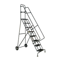 Tri-Arc Roll & Fold Rolling Ladder, 3 Step, 30" Height, Perforated (KDRF103166)-Frame Material: Steel