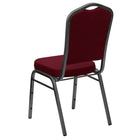 Flash Furniture HERCULES Series Crown Back Stacking Banquet Chair with Silver Vein Frame - Burgundy-Crown Back Design