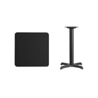 Flash Furniture 24" Square Laminate Table Top in Black with 22" x 22" Table Height Base (XUBK2424T2222)-Black Laminate Top