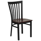 Flash Furniture HERCULES Series Black School House Back Metal Restaurant Chair - Mahogany Wood Seat-500 lb. Weight Capacity