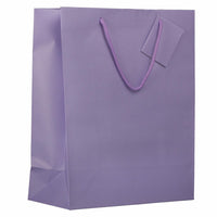 Jam Paper Gift Bags with Rope Handles - Large - 10" x 13" x 5" - Lilac Purple Matte - 100 Pack-Color: Lilac Purple Matte