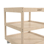Flash Furniture Bright Beginnings Commercial 3 Shelf Square Space Saving Wooden Mobile Classroom Storage Cart - Natural-Locking Caster Wheels For Safety
