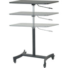 Victor Mobile Adjustable Standing Desk (DC500)-Heavy-duty gas strut provides fast and easy height adjustment with the pull of a lever