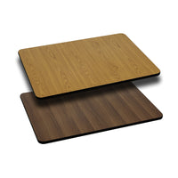 Flash Furniture 30" x 42" Rectangular Table Top with Natural or Walnut Reversible Laminate Top-Restaurant or Banquet Table
