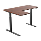 TygerClaw 23"W L-Shape Sit-Stand Desk - Cherry-Experience effortless height adjustments with our ultra-quiet dual motors