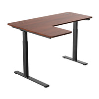 TygerClaw 23"W L-Shape Sit-Stand Desk - Cherry-Experience effortless height adjustments with our ultra-quiet dual motors