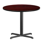 Flash Furniture 36" Round Mahogany Laminate Table Top with 30" x 30" Table Height Base-Mahogany Laminate Top