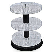 Azar Displays 13.5"H 3-Tiered Revolving Counter Display, 36 Compartments/Tier (225035)-Features 36 compartments on each tier