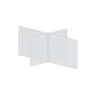 Mark Maker 4 Way Table Divider - 47.5" L x 31.5" W x 23.5" H - 1/4" clear acrylic - no pass throughs-Social distancing for up to 4 people