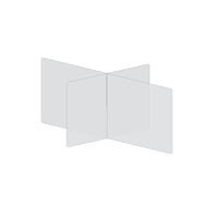 Mark Maker 4 Way Table Divider - 47.5" L x 31.5" W x 23.5" H - 1/4" clear acrylic - no pass throughs-Social distancing for up to 4 people