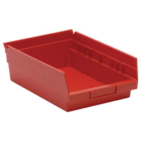 Quantum Storage Systems Shelf Bins, 8-3/8" W x 4" H x 11-5/8" D, Red, 30 Lbs. Capacity - 12 Pack-Capacity: 30 lbs.