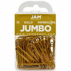 JAM Paper Colored Jumbo 2" Paper Clips - Gold - 2 Packs of 75-Color: Gold
