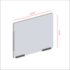 Mark Maker Modular Sneeze Guard Side - 35.5" W x 31.5" H panel 1/4" Clear Acrylic -2 8" aluminum bottom rails - 18" living hinge-Made from 1/4” clear acrylic.