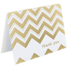 JAM Paper Thank You Cards Set, Gold Chevron Stripe, 10 Pack (D41114TYGLMB)-5.25" x 3.75" cards