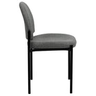 Flash Furniture Comfort Stackable Steel Side Reception Chair - Grey Fabric-Stacks up to 5 Chairs High