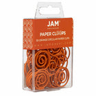 JAM Paper Colored Circular Paper Clips - Orange - 2 Packs of 50-Quantity: 50 per box; 2 Boxes
