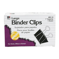 Charles Leonard Binder Clip, Large, 12 Pack, 108 Pack (CHLBC10)-Size: 2"