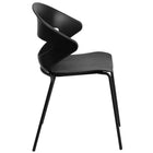 Flash Furniture Contemporary Black Vinyl Adjustable Height Barstool with Quilted Wave Seat & Chrome Base - 2 Pack-Stacks up to 4 Chairs High