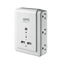 APC Surgearrest 6 Outlet with USB Ports 1080 Joules Surge Protector Wall Tap-Catastrophic event protection: Safeguards against lightning, surges, and spikes. Reliable thermal fusing helps ensure safe operation under all conditions protecting your equipment.