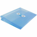 JAM Paper Plastic Envelopes with Button and String Tie Closure Index Booklet - 5.5" x 7.5" - Blue - 12 Pack -Size: 5.5" L x 7.5" W