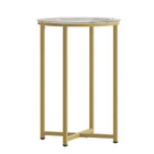 Flash Furniture Greenwich Collection Glass End Table with Matte Gold Frame-6mm Thick Glass