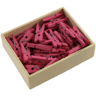 JAM Paper Wood Clothing Pin Clips, Small 7/8, Fuchsia Pink, 3 Packs of 50, 150 Total (230729139g)-Wood Clothes Pins : Small (Mini) Clips