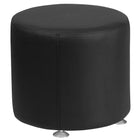 Flash Furniture HERCULES Alon Black Leather 18" Round Ottoman-Round Ottoman