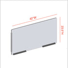 Mark Maker Modular Sneeze Guard Side - 42" W x 23.5" H panel 1/4" Clear Acrylic -2 12" aluminum bottom rails - 18" living hinge-Made from 1/4” clear acrylic.