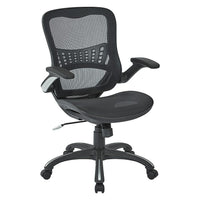 Work Smart Mesh Seat & Back Managers Chair, Black-Built-in lumbar support