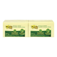 Post-it Greener Notes - 3" x 5" - Canary Yellow - 100 Sheets/Pad - 12 Pads/Pack-All Post-it Notes are recyclable