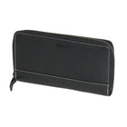 Roots Ladies Slim Bifold Zipper Around Wallet - Black-Three-way zip closure