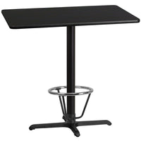 Flash Furniture Laminate 30"W x 42"L X-Base Table, Black (XUBK3042T230B3F)-Bar height hospitality table