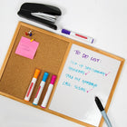 CTG Brands Small Half Cork and Half White Board, 11.5 x 17.5", White, Wood, Beige, 12 Pack-Premium material: framed cork board / white board is made of high-quality half thin cork layer (best used with 031-inch pins) and a half dry erase laminated paper, very light in weight and easy to transport from one place to another