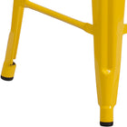 Flash Furniture 24" High Backless Yellow Metal Indoor-Outdoor Counter Height Stool with Square Seat-Stacks 4 to 8 High