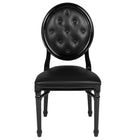 Flash Furniture HERCULES Series King Louis Chair with Tufted Back, Black Vinyl Seat & Black Frame-Classic Style