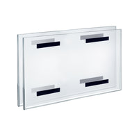 Azar Acrylic Magnet Back Sign Holder Horizontal/Landscape Frames - 17" W x 11" H - Clear - 2 Pack-Sold in Packs of: 2