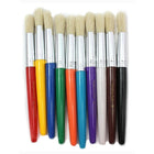 Charles Leonard Round Paint Brushes with Stubby Assorted Handle, 7 1/2", 30/Pack (CHL73210)-Stubby paintbrush for school, hobby and crafts
