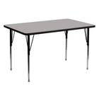 Flash Furniture 30''W x 60''L Rectangle Activity Table with 1.25'' High Pressure Top and Standard Height Adjustable Legs, Grey-Grey Laminate