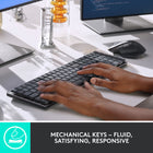 Logitech MX Mechanical Wireless Illuminated Performance Keyboard - Clicky-Low-profile keys, more comfort: A keyboard layout designed for effortless precision, with a full-size form factor and low-profile mechanical switches for better ergonomics