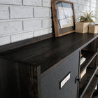 Sauder Foundry Road 72" Desk Hutch - Carbon Oak (1 Box)-Vertical cubbyhole storage holds folders, books, etc.